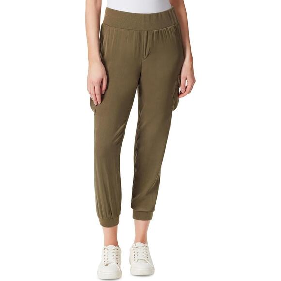Jessica Simpson Pull-On Soft Utility Joggers Kalamata Military Green Size Large - Picture 1 of 6